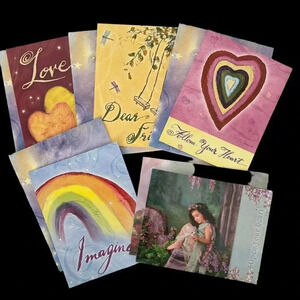NOS Variety SIX PACK Leanin' Tree Unused Vintage Notecards Love Friend Inspiring